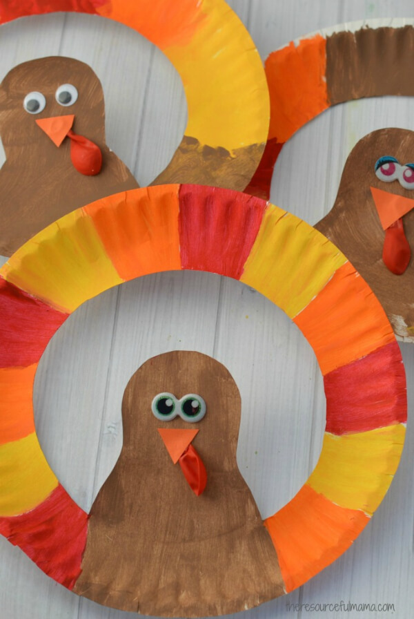 Easy Paper Plate Turkey Craft For Kids