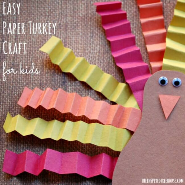 Simple Paper Turkey Craft For Kids Thanksgiving Crafts for Kids
