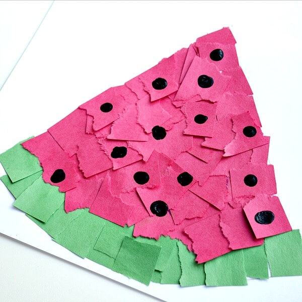Simple Watermelon Torn paper Art & Craft