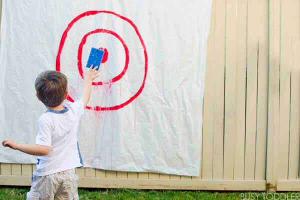 Fun Sponge Target Game Activity For Preschoolers