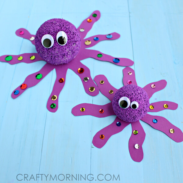Fun To Make Foam Ball Octopus Craft For Preschoolers