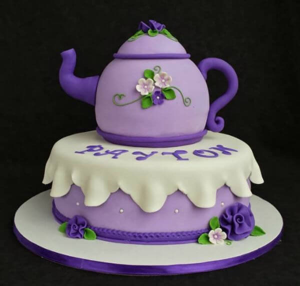 Fondant Teapot Cake Design For Girls