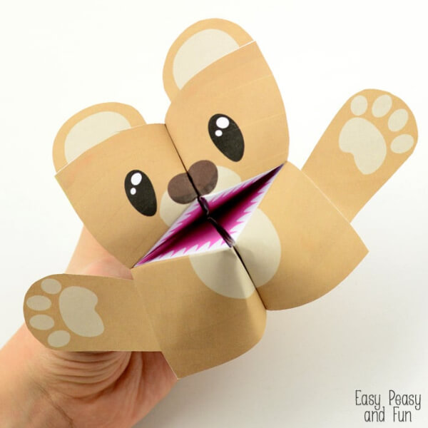 Teddy Bear Cootie Catcher - Origami for Kids Crafts & Activities 