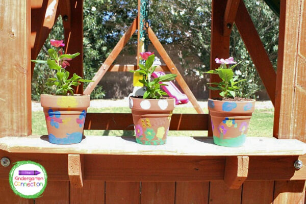 Easy Painting Ideas For Kids Thumbprint Flower Pot Craft For Kindergarten