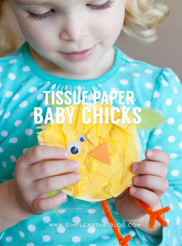 Spring Chick Crafts & Activities For Kids Baby Chicks Tissue Paper Craft For Kids