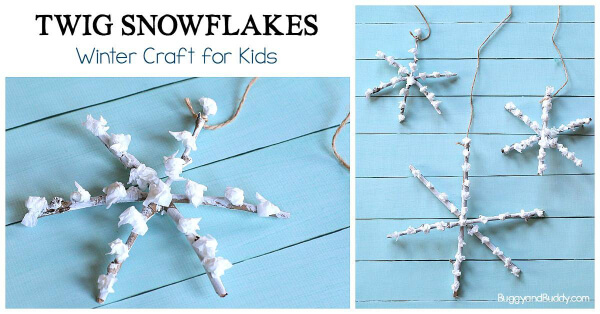 Twig Snowflakes Winter Craft For Kids
