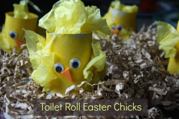 Easy Toilet Roll Easter Chicks Craft For Kids