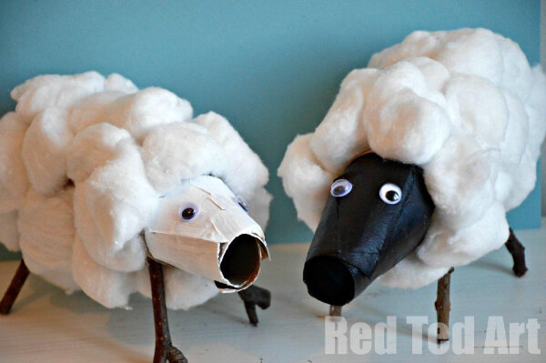 Toilet Paper Roll Sheep Craft Using Cardboard For Kids