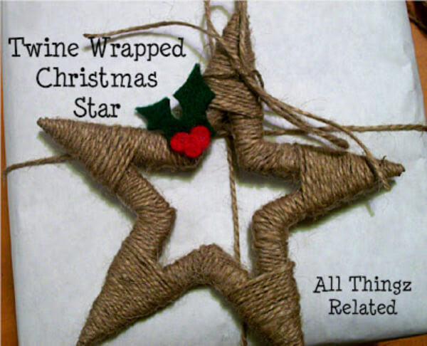 DIY Star Ornaments for All Ages Twine Wrapped Christmas Star Ornaments