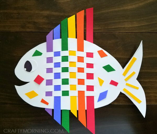 DIY Rainbow Weaving Fish Craft