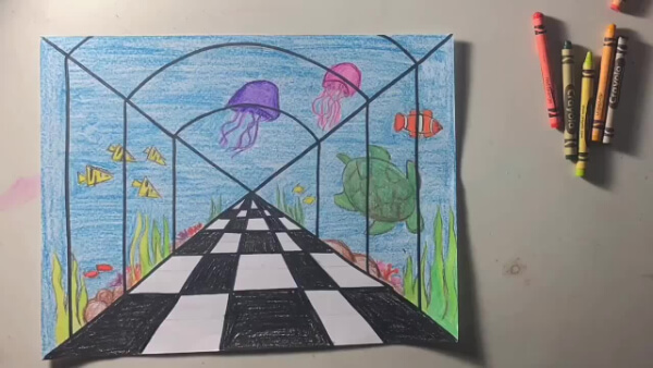 Aquarium Drawing Art Project For Kids