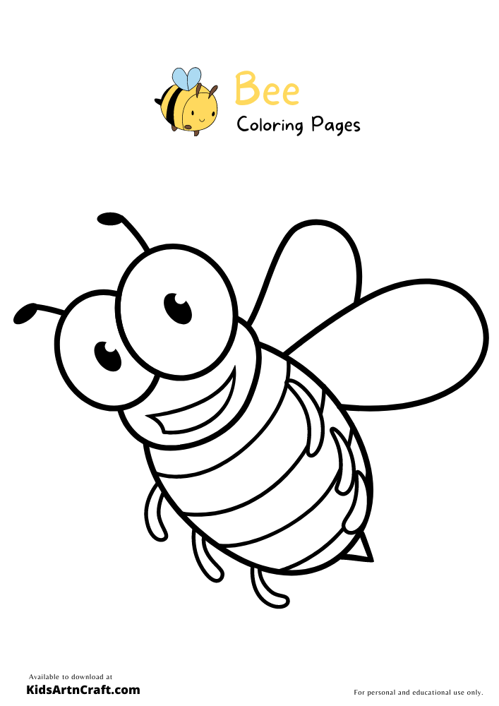 Bee Coloring Pages for Kids – Free Printables