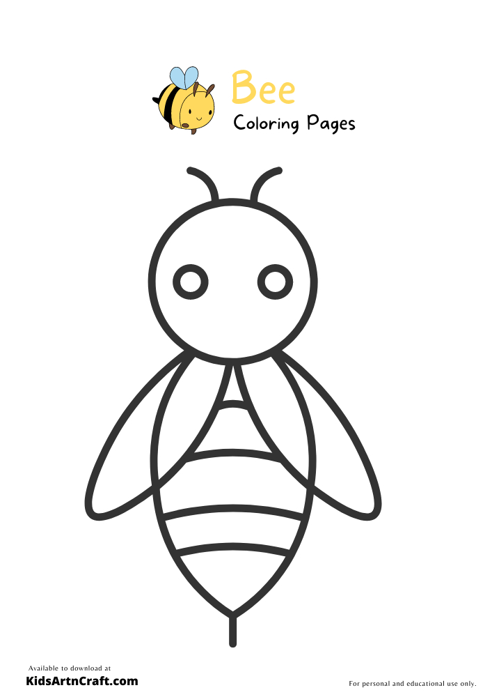 Bee Coloring Pages for Kids – Free Printables