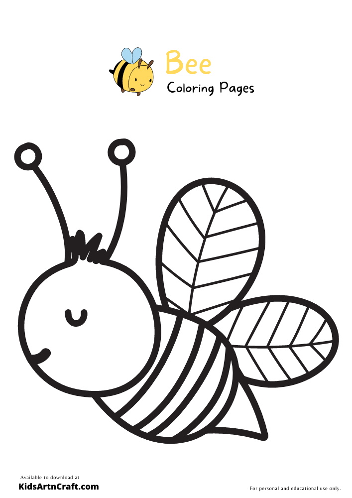 Bee Coloring Pages for Kids – Free Printables