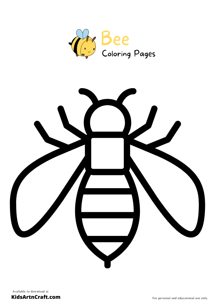 Bee Coloring Pages for Kids – Free Printables