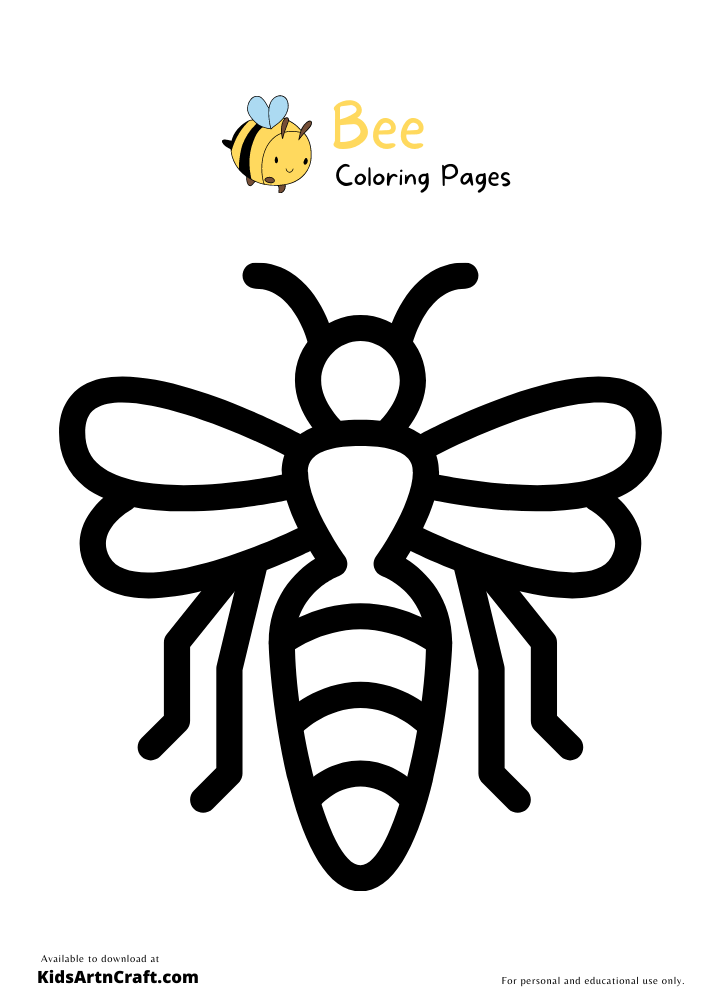 Bee Coloring Pages for Kids – Free Printables