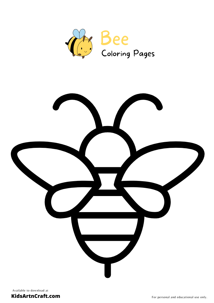 Bee Coloring Pages for Kids – Free Printables