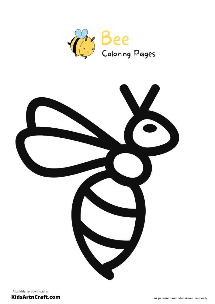 Bee Coloring Pages for Kids – Free Printables