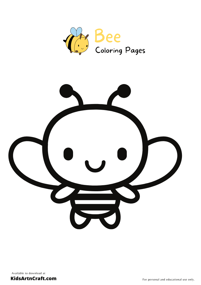 Bee Coloring Pages for Kids – Free Printables