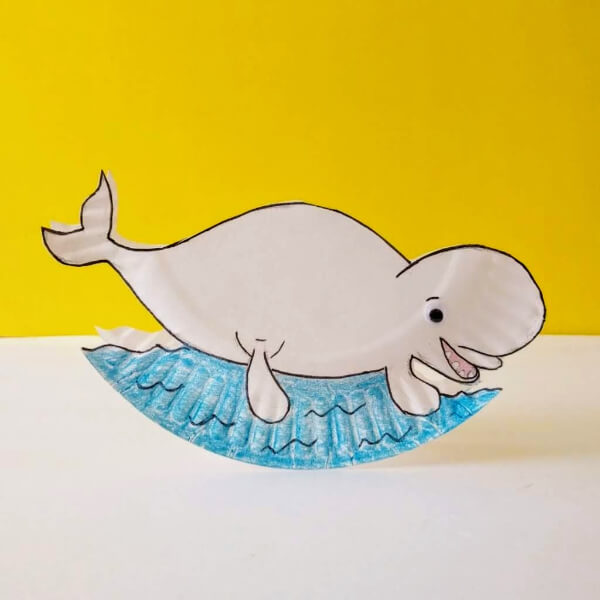 Beluga Whale - Paper Plate Craft Ideas For Preschoolers