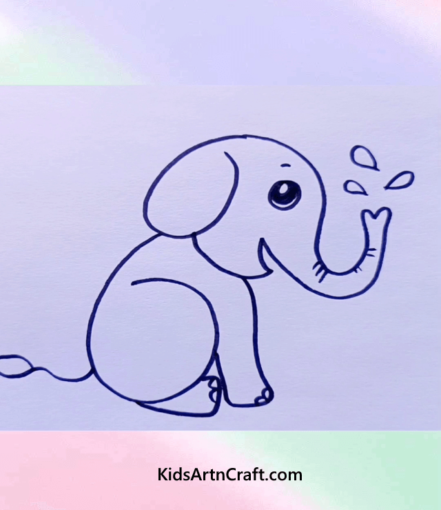 Easy Drawing Ideas For Kids To Enhance Skills Playful Baby Elephant