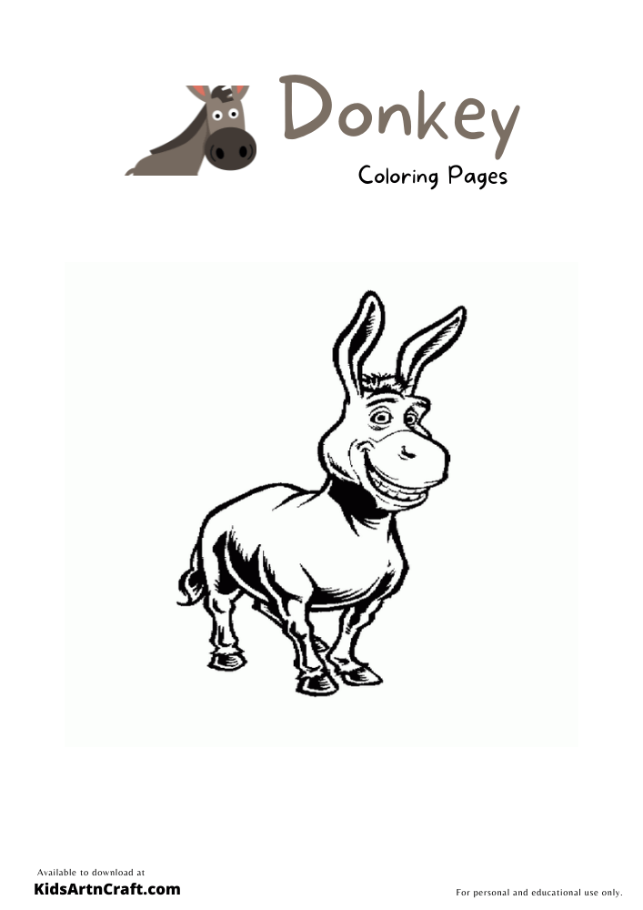 Donkey Coloring Pages for Kids – Free Printables