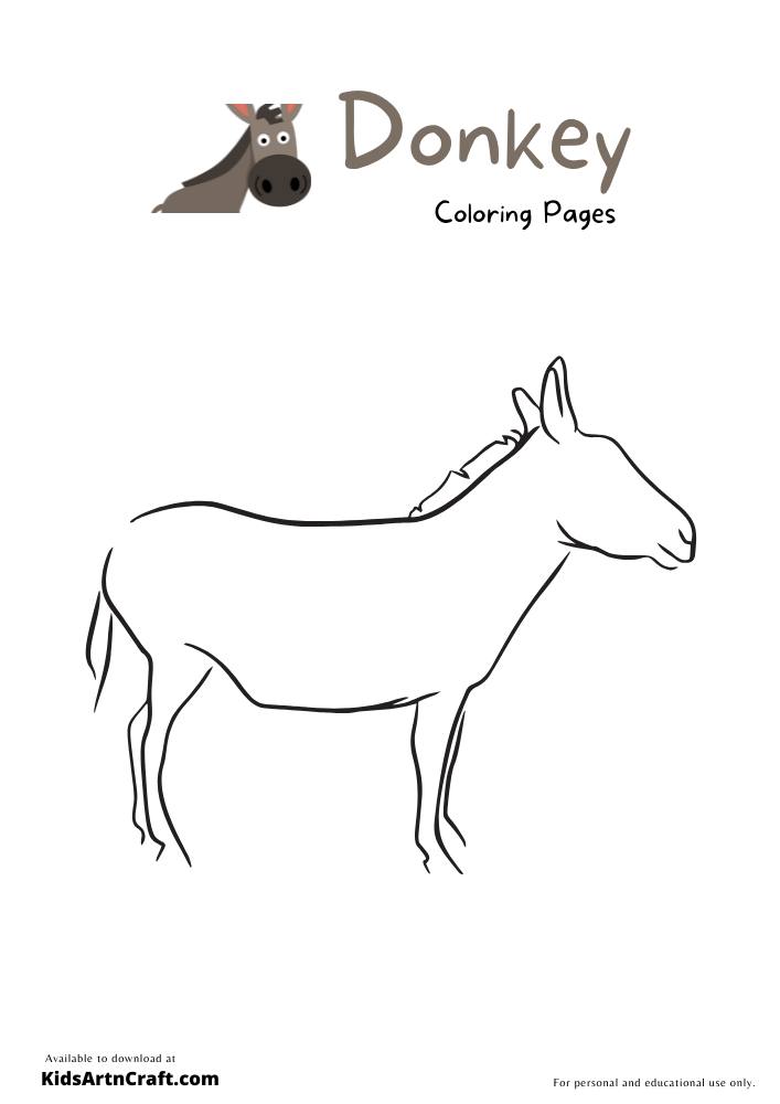 Donkey Coloring Pages for Kids – Free Printables