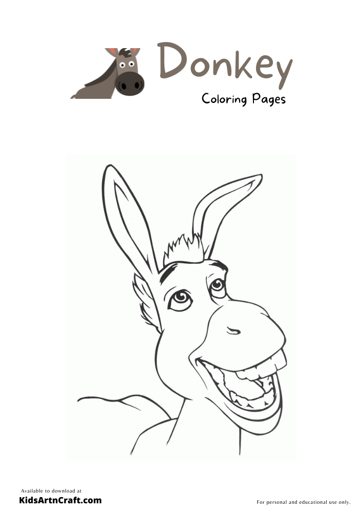 Donkey Coloring Pages for Kids – Free Printables