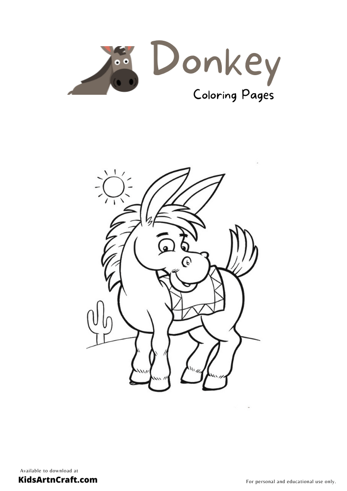 Donkey Coloring Pages for Kids – Free Printables