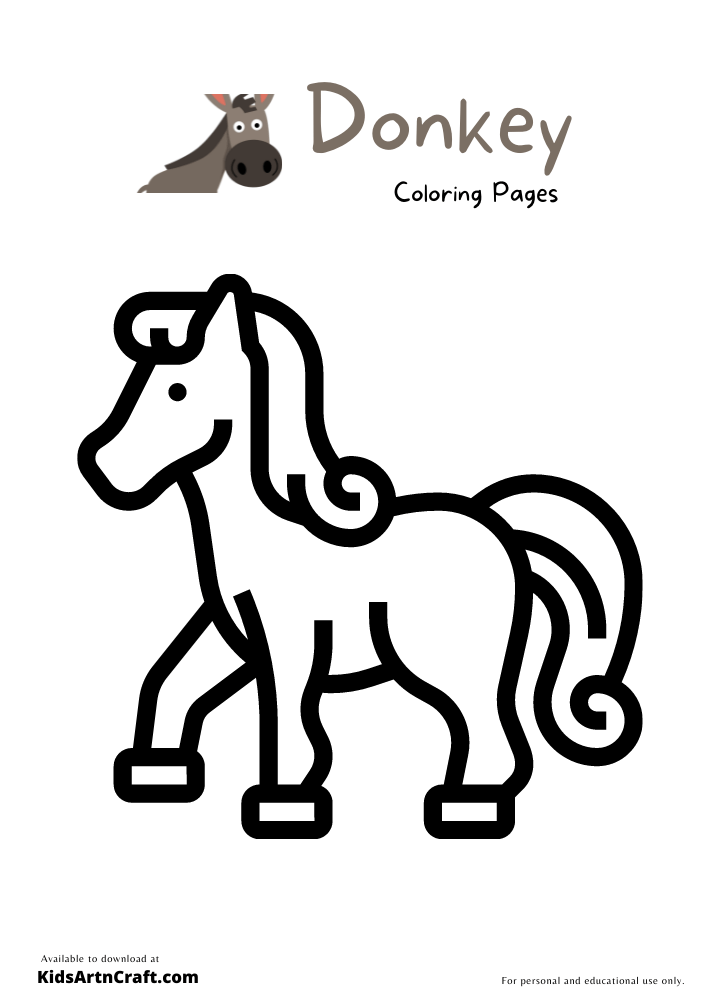 Donkey Coloring Pages for Kids – Free Printables