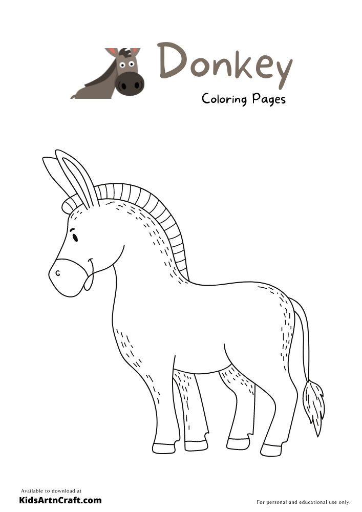 Donkey Coloring Pages for Kids – Free Printables