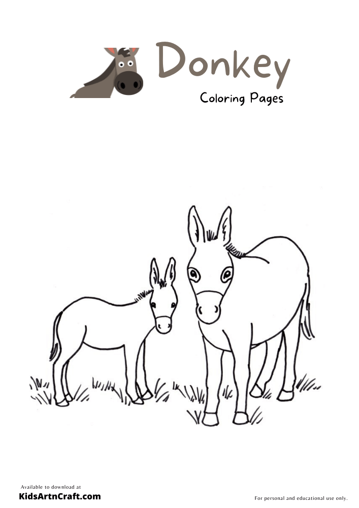 Donkey Coloring Pages for Kids – Free Printables