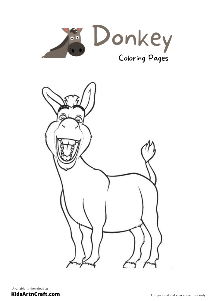 Donkey Coloring Pages for Kids – Free Printables