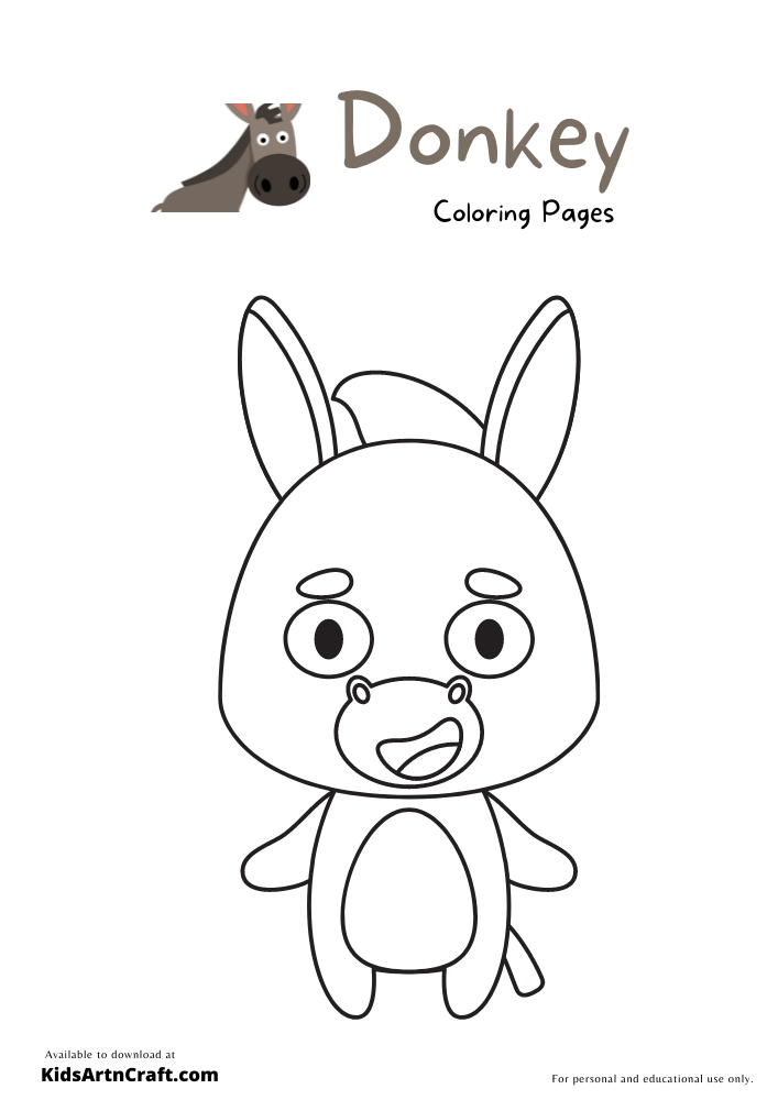 Donkey Coloring Pages for Kids – Free Printables