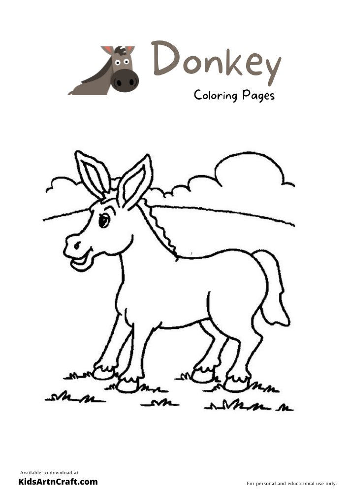 Donkey Coloring Pages for Kids – Free Printables