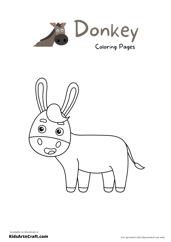 Donkey Coloring Pages for Kids – Free Printables