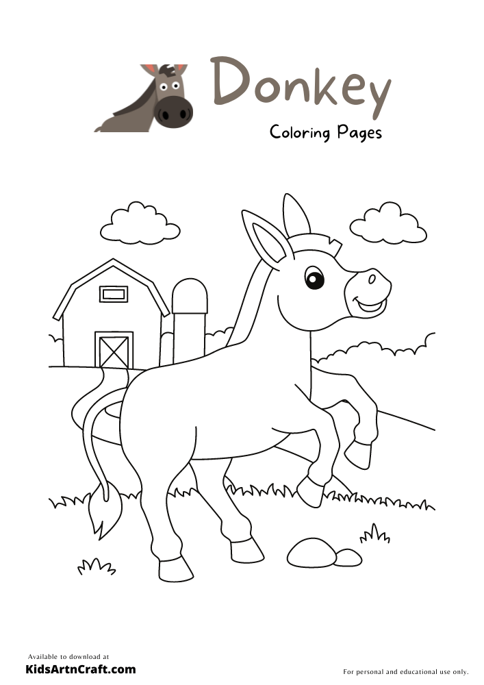 Donkey Coloring Pages for Kids – Free Printables