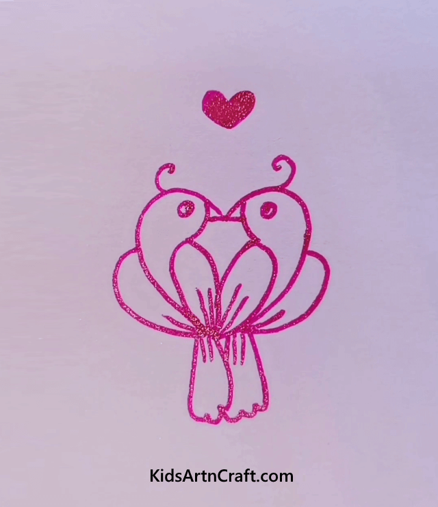 Try These Simple Drawings Made For Kids Cute Pink Love Bird
