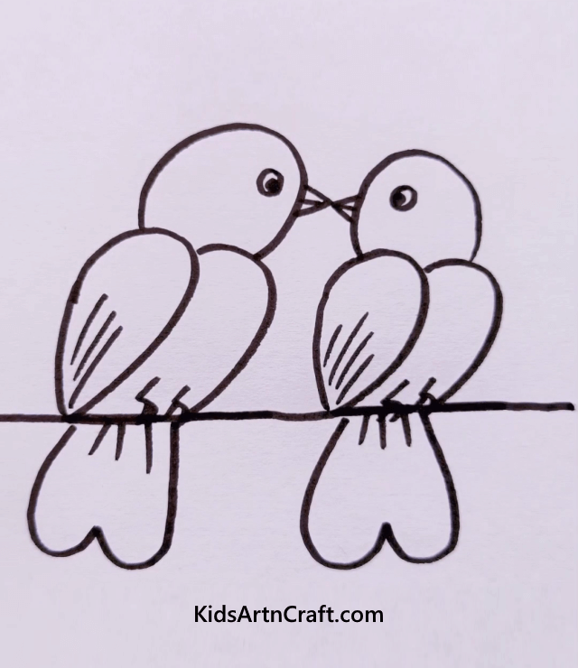 Bird Drawings For Kids Bird Pair