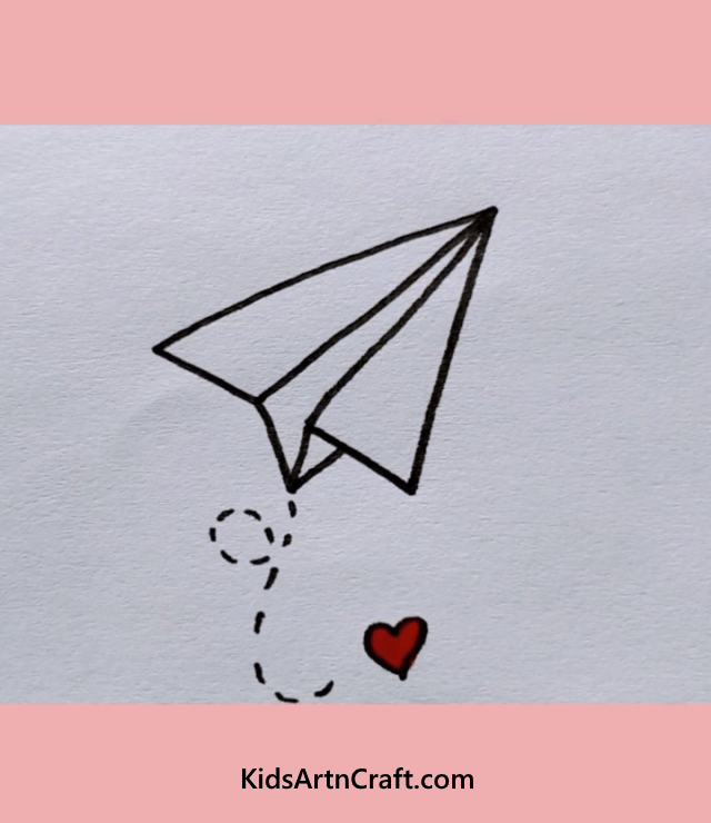 Paper Plane Carrying Love Simple Drawings For Kindergartners