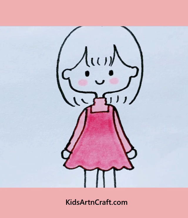Little Girl Simple Drawings For Kindergartners