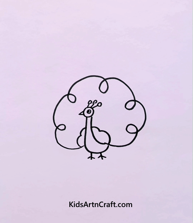 Bird Drawings For Kids Peacock
