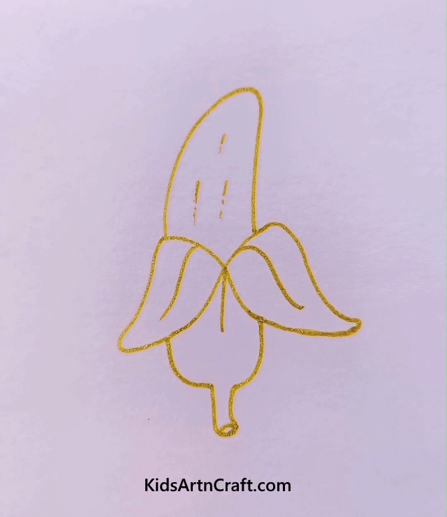 Easy Fruits & Vegetables Drawings Drawing Of A Peeled Banana