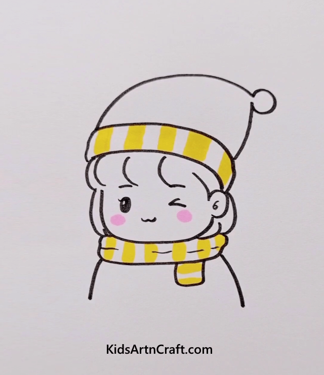 Easy Peasy And Fun Drawing For Kids Cute Girl With Cap
