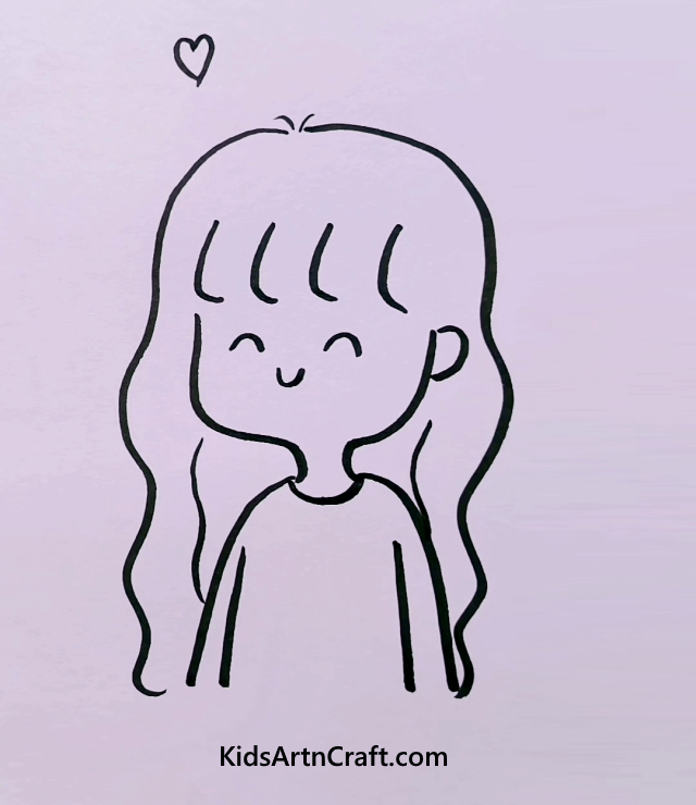 Easy Peasy And Fun Drawing For Kids Girl With Long Hair