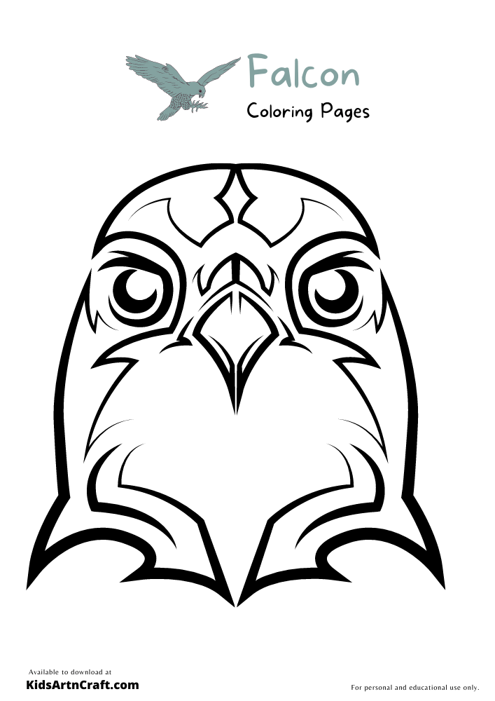 Falcon Coloring Pages For Kids – Free Printables