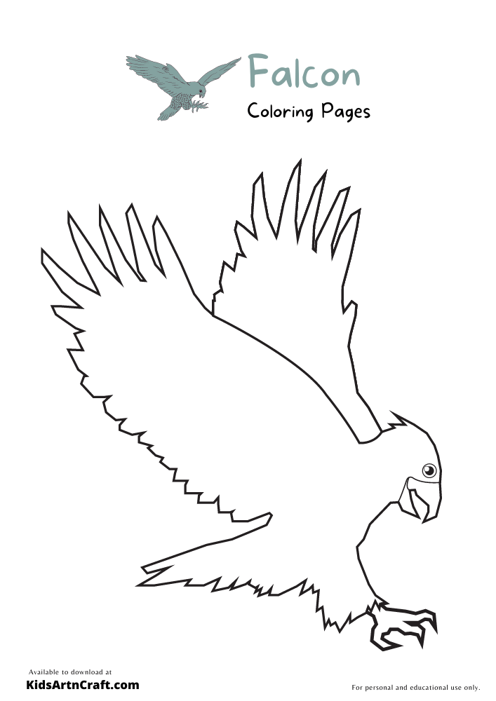 Falcon Coloring Pages For Kids – Free Printables