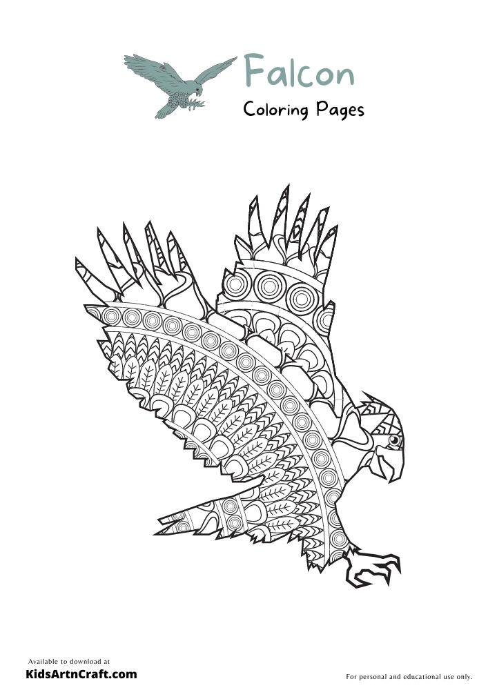 Falcon Coloring Pages For Kids – Free Printables
