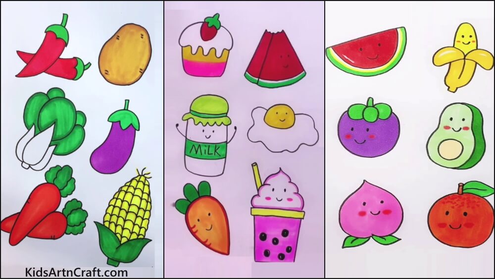 Drawing of healthy food... - Podar Jumbo Kids Plus, Palava | Facebook-saigonsouth.com.vn