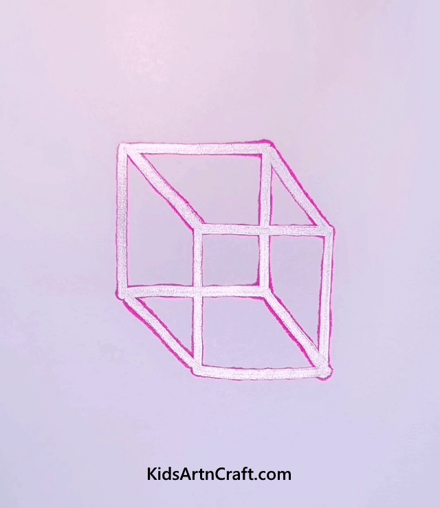 Creative And Simple Two Color Drawing Ideas Cube Drawing